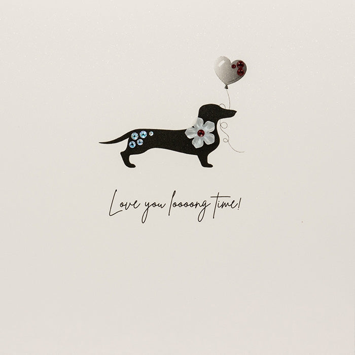 Dachshund Love You Long Time Valentine Card