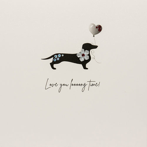 Dachshund Love You Long Time Valentine Card