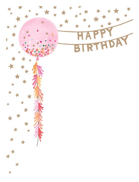 Lucky Star Balloon Birthday Card