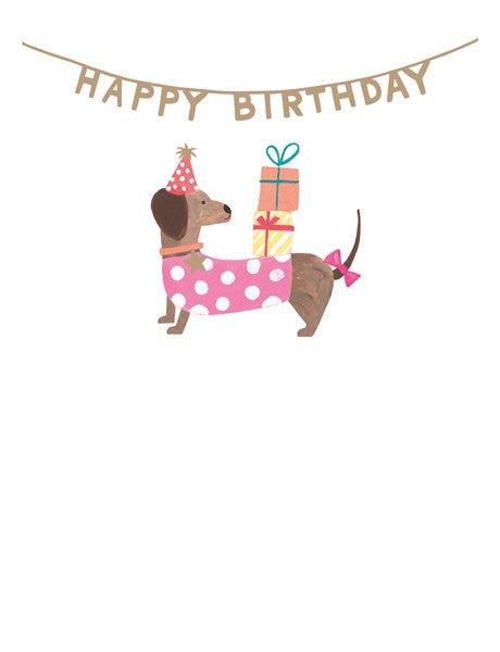 Lucky Star Dachshund Birthday Card