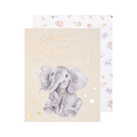 Elephant Christening Day Card
