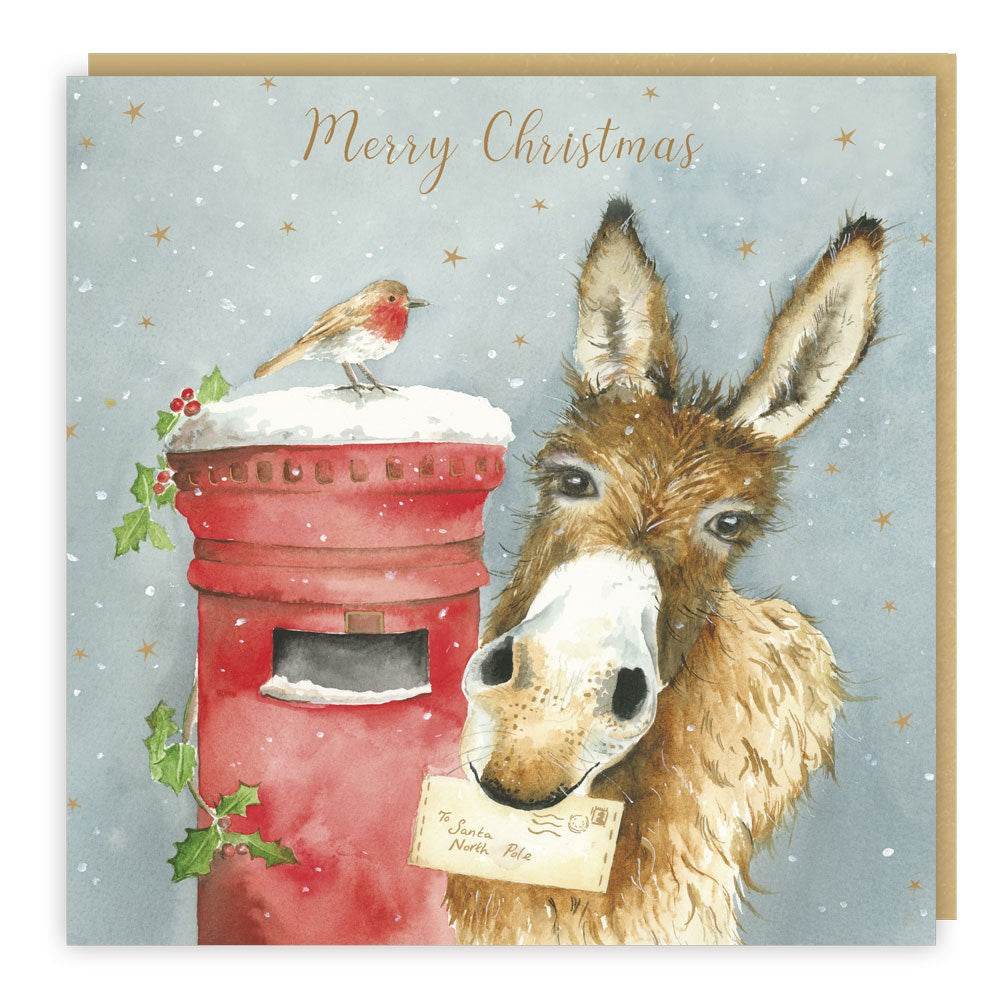 5 Love Country Donkey at Postbox Christmas Cards - House of Cards