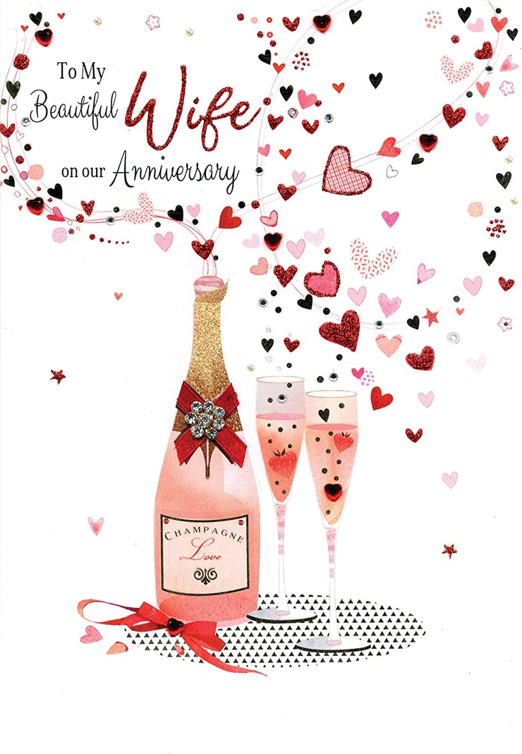 Beautiful Wife Anniversary Card