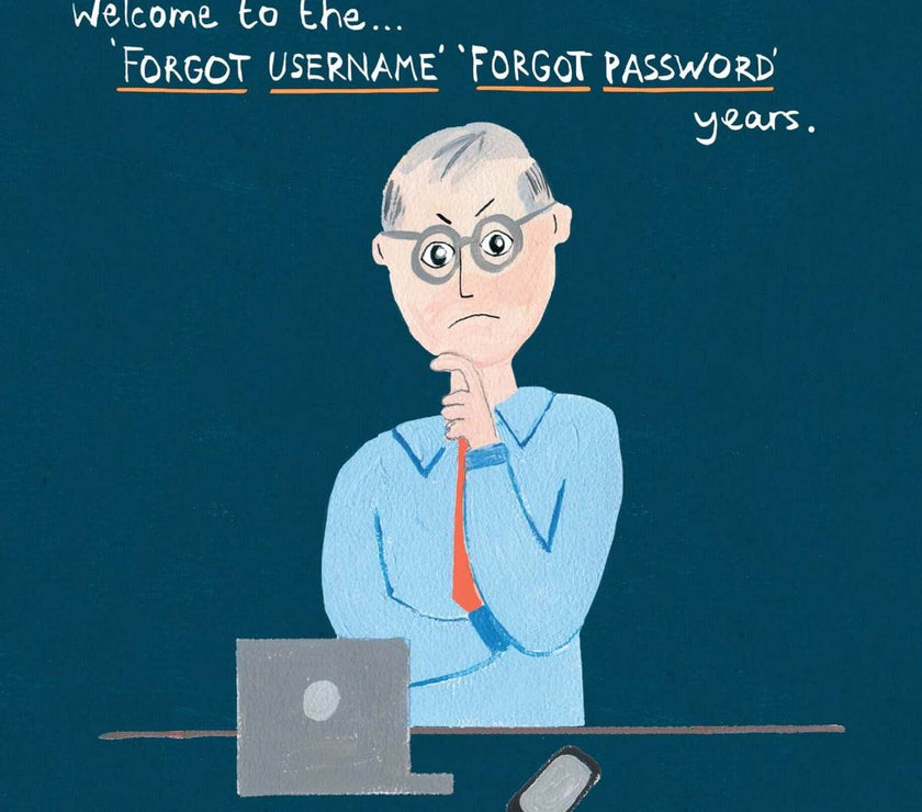 Birthday Password Sample Funny Birthday Card Forgot Username Password Years - Humorous Greeting Card
