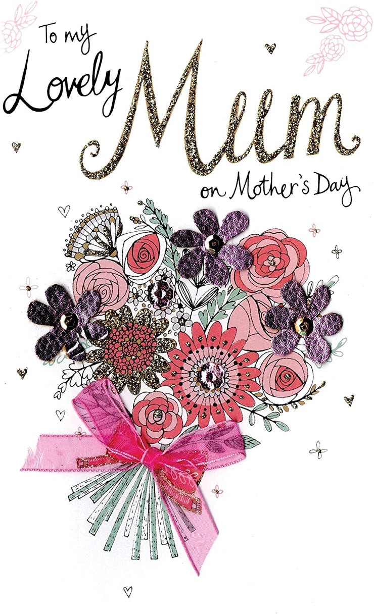 Pink Flowers Mothers Day Card