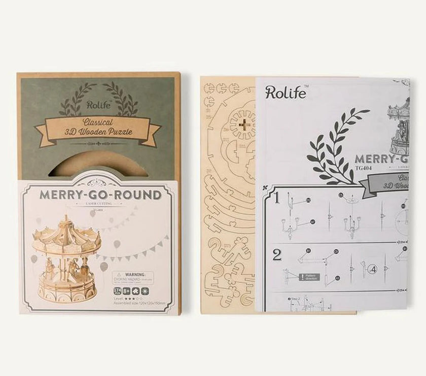 Merry-Go-Round Wooden Model Kit