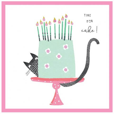 Cat and Cake Birthday Card