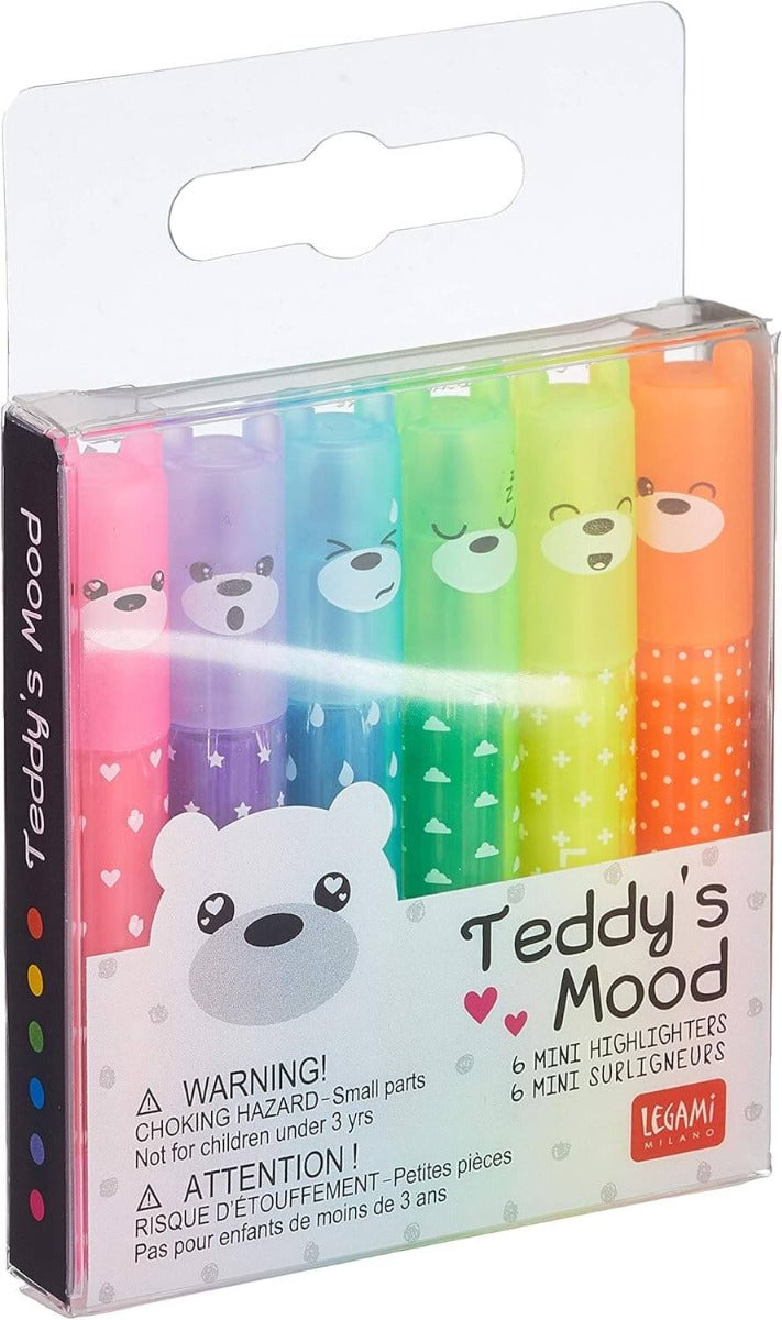 Teddys Set of 6 Mini Neon Highlighters