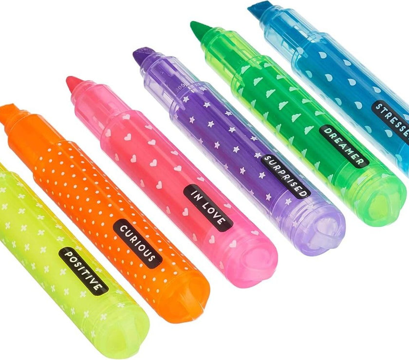 Teddys Set of 6 Mini Neon Highlighters