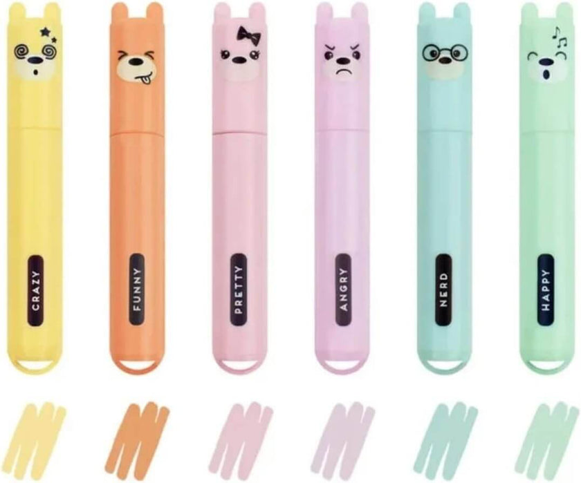 Teddys Set of 6 Mini Pastel Highlighters