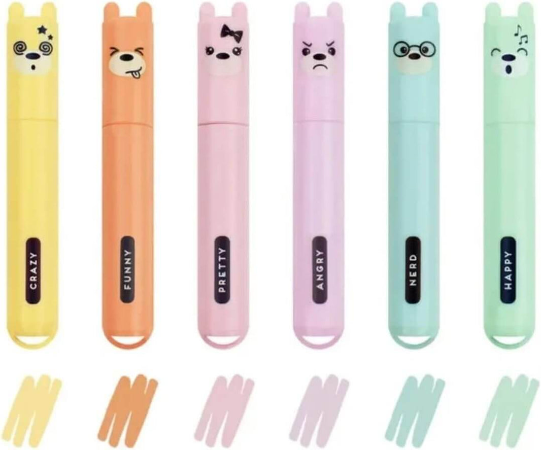 Teddys Set of 6 Mini Pastel Highlighters