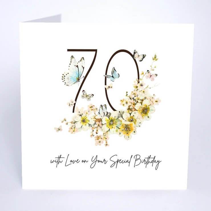70th Female Birthday Card - House of Cards