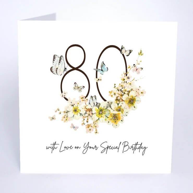 Luxury 80th Female Birthday Card - House of Cards