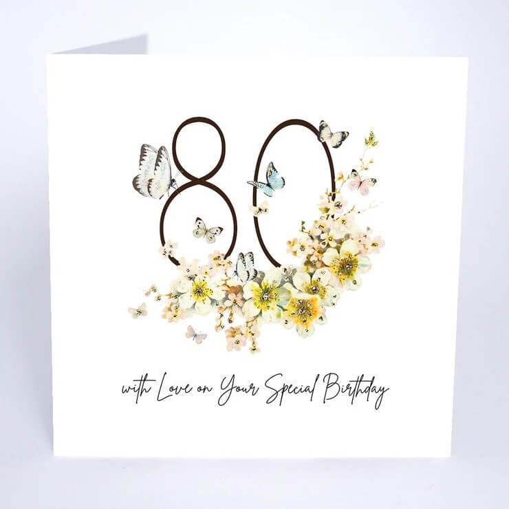 Luxury  80th Female Birthday Card