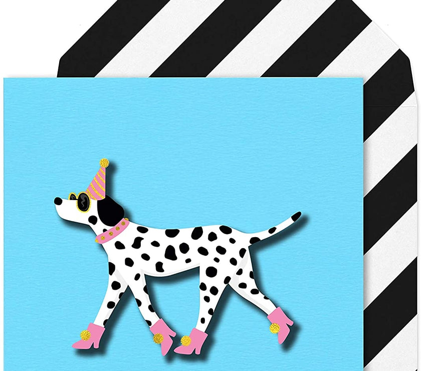 Dalmatian in Boots Birthday Card