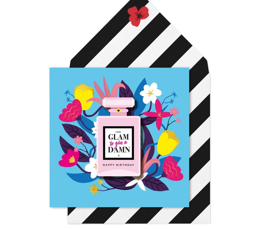 Too Glam Greeting Card