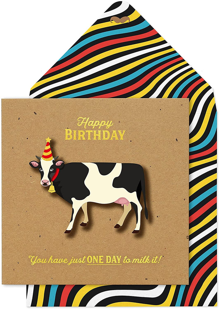One Day To Milk It Birthday Card