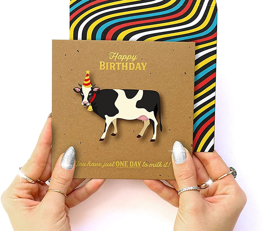 One Day To Milk It Birthday Card