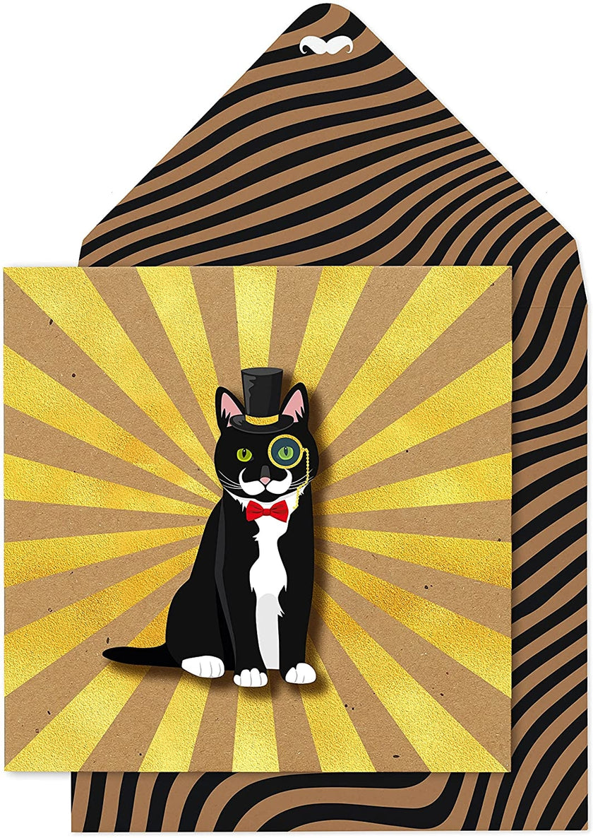 Top Hat Cat Birthday Card