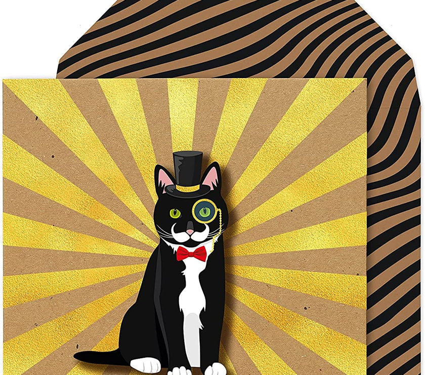 Top Hat Cat Birthday Card