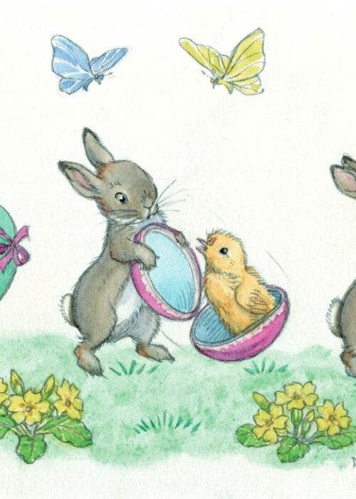 Rabbits and Eggs Easter Card - House of Cards