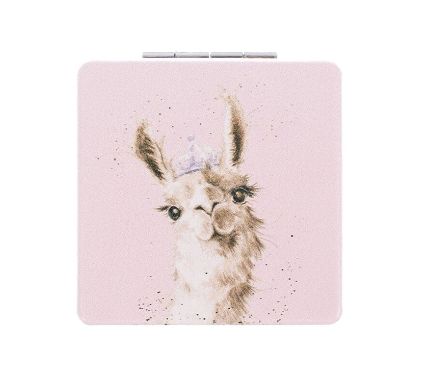Llama Queen Compact Mirror