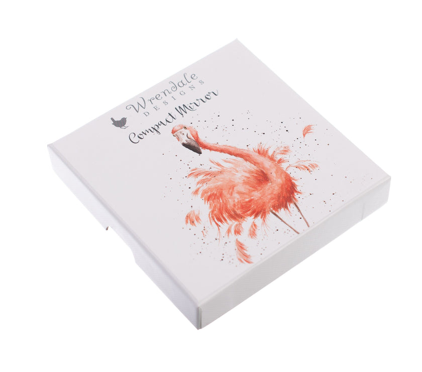 Pretty in Pink Flamingo Compact Mirror