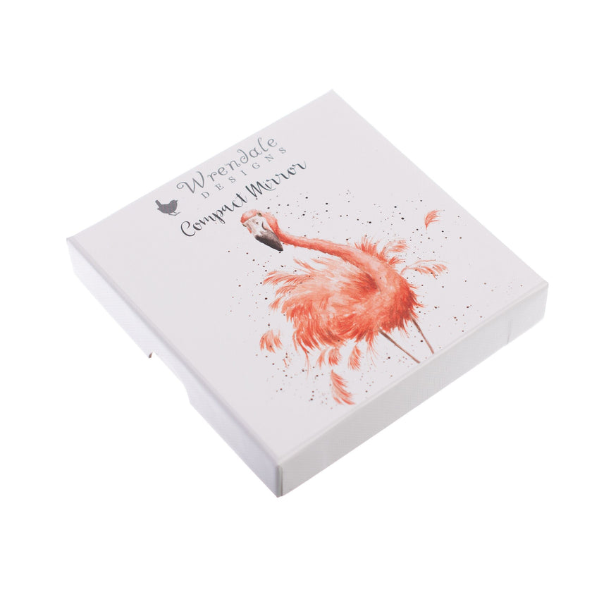 Pretty in Pink Flamingo Compact Mirror