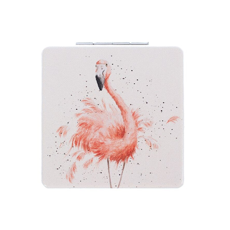 Pretty in Pink Flamingo Compact Mirror