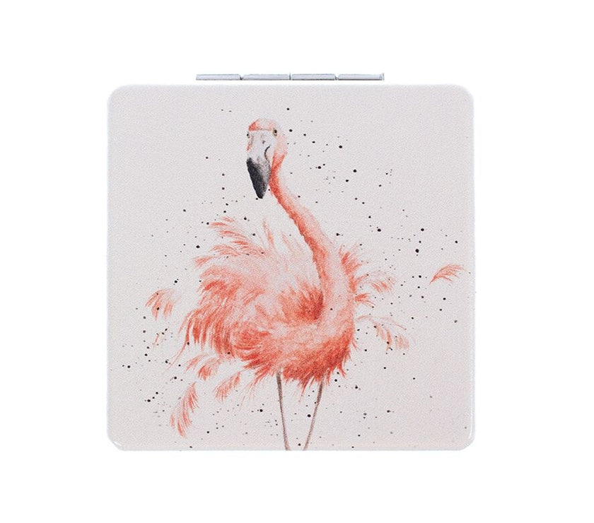 Pretty in Pink Flamingo Compact Mirror