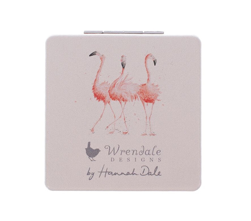Pretty in Pink Flamingo Compact Mirror