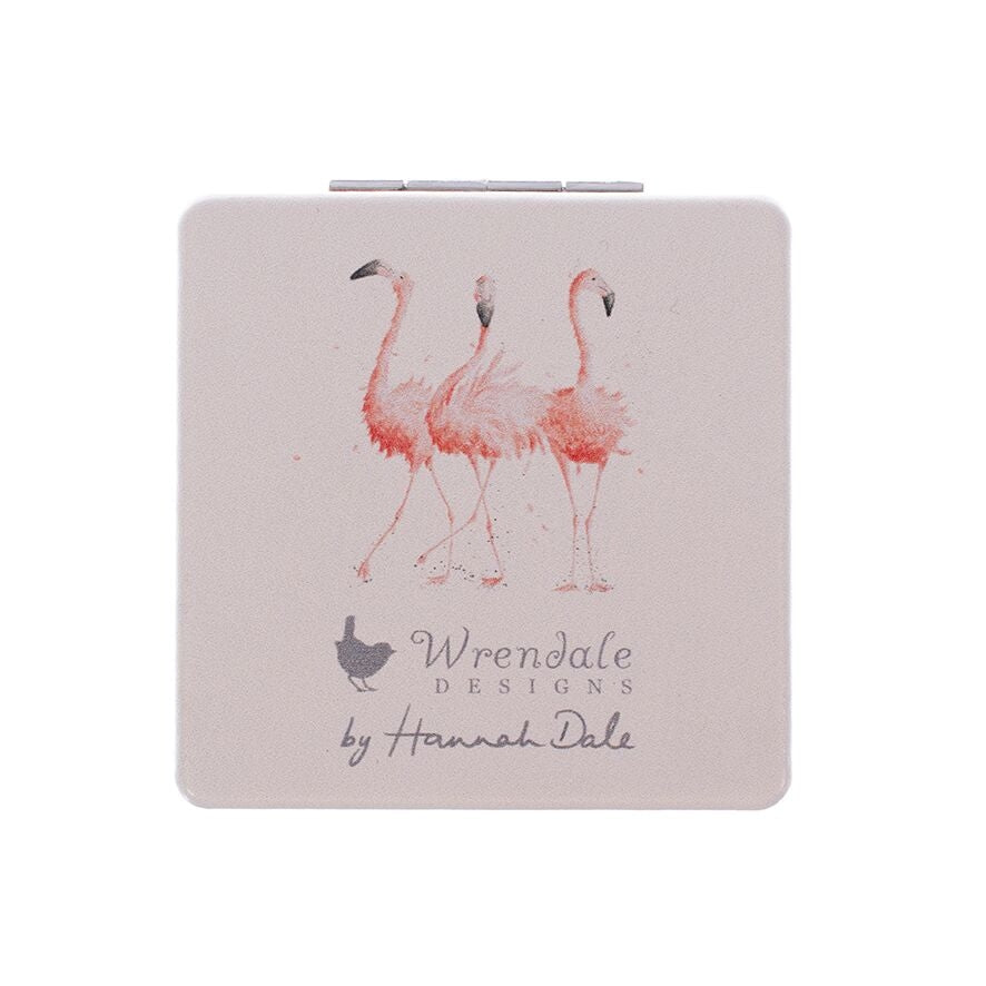 Pretty in Pink Flamingo Compact Mirror