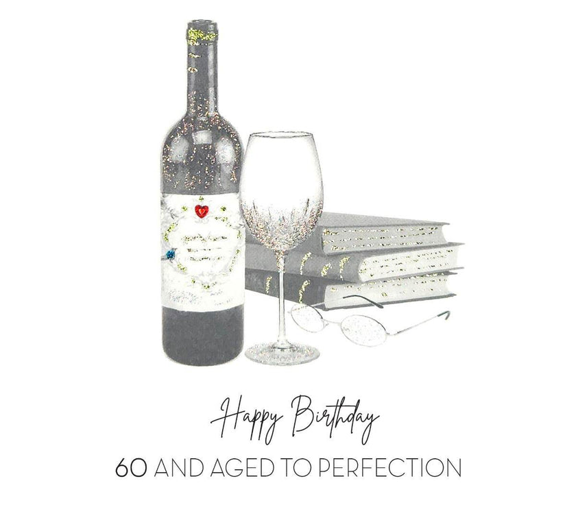 60th Aged Perfection Birthday Card - House of Cards