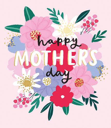 Colourful Flowers Happy Mothers Day Card - House of Cards
