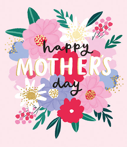 Colourful Flowers Happy Mothers Day Card