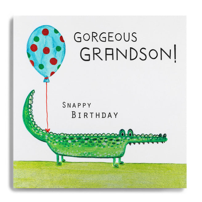 Gorgeous Grandson Crocodile Birthday Card