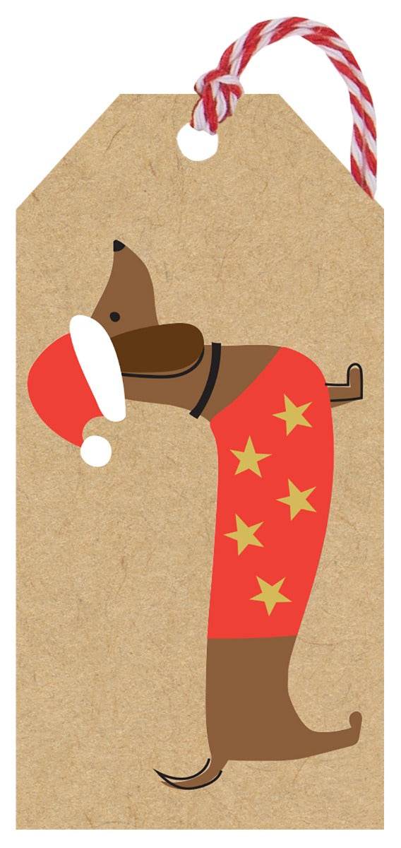 18 Dachshund Xmas Gift Tags - House of Cards