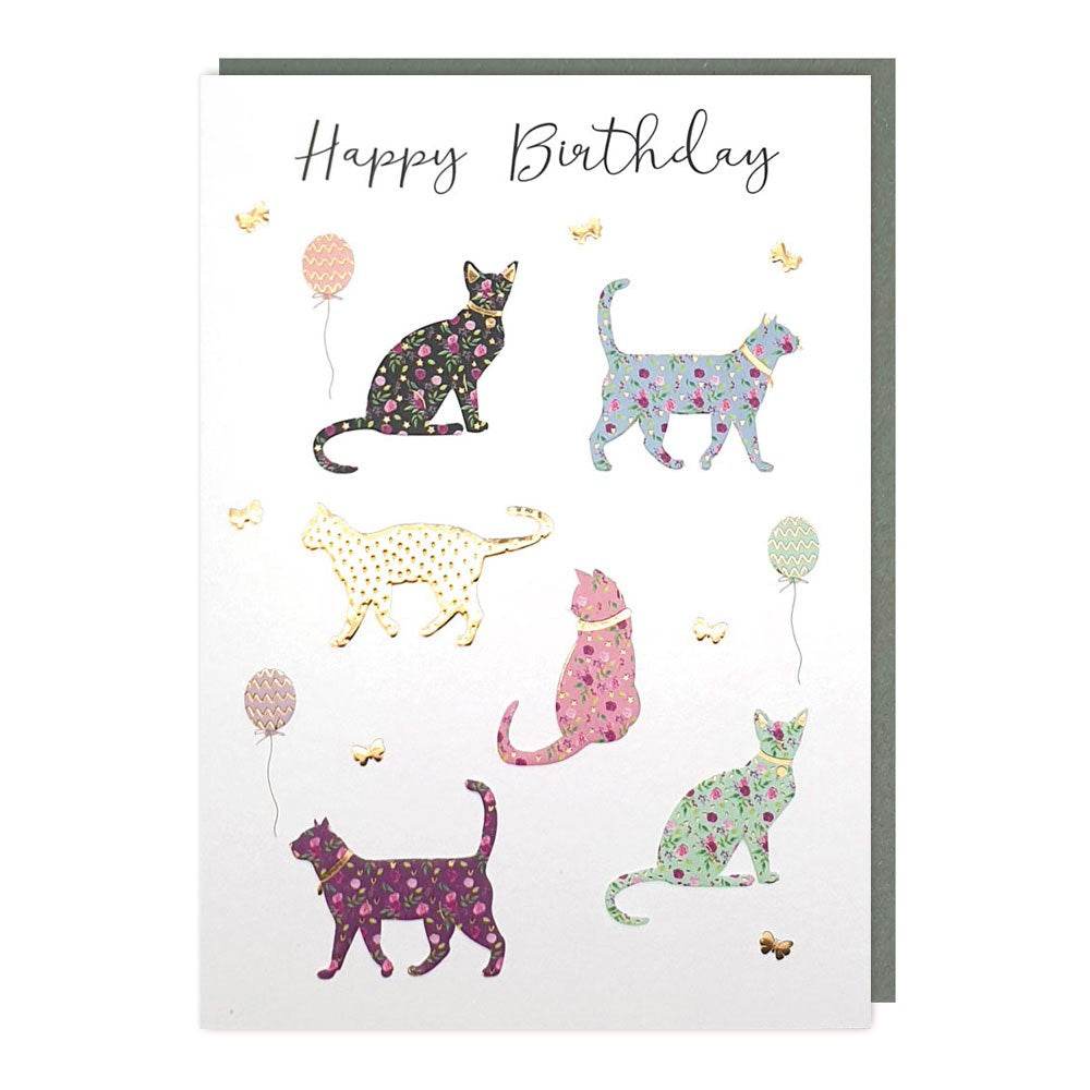 Cats Happy Birthday Card - House of Cards