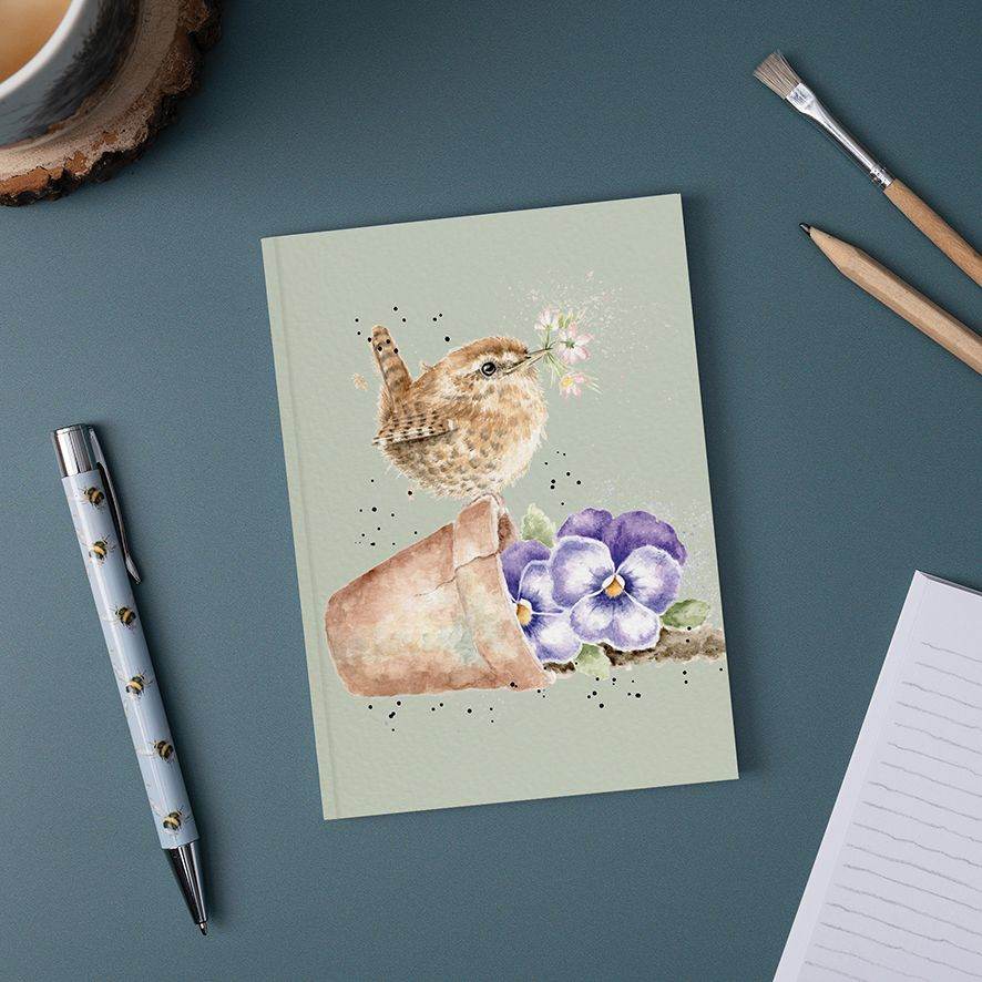 A6 Flower Pot Wren Notebook - House of Cards