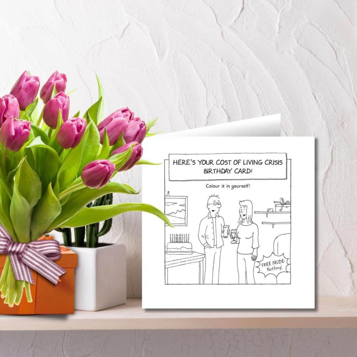 Colour In Birthday Card - House of Cards