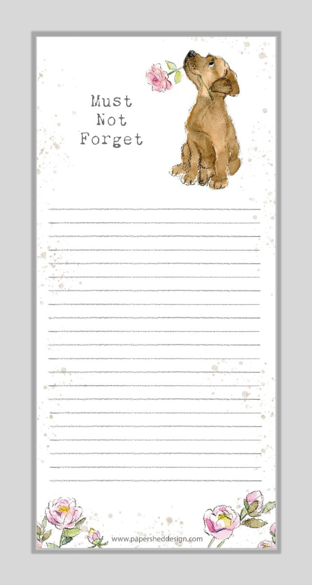 Note Pad Dog with Flower
