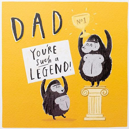 Gorilla Legend Fathers Day Card