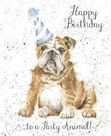 Party Hat Dog Birthday Card