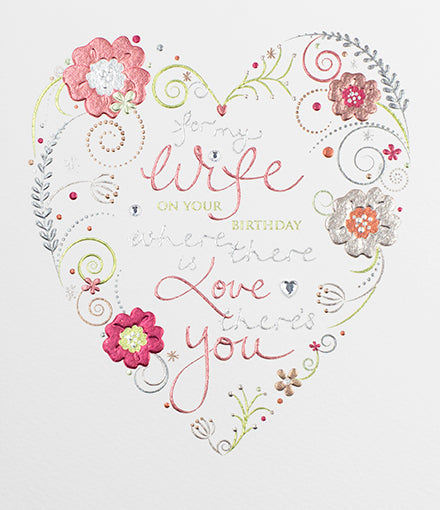 Heart Wife Birthday Card