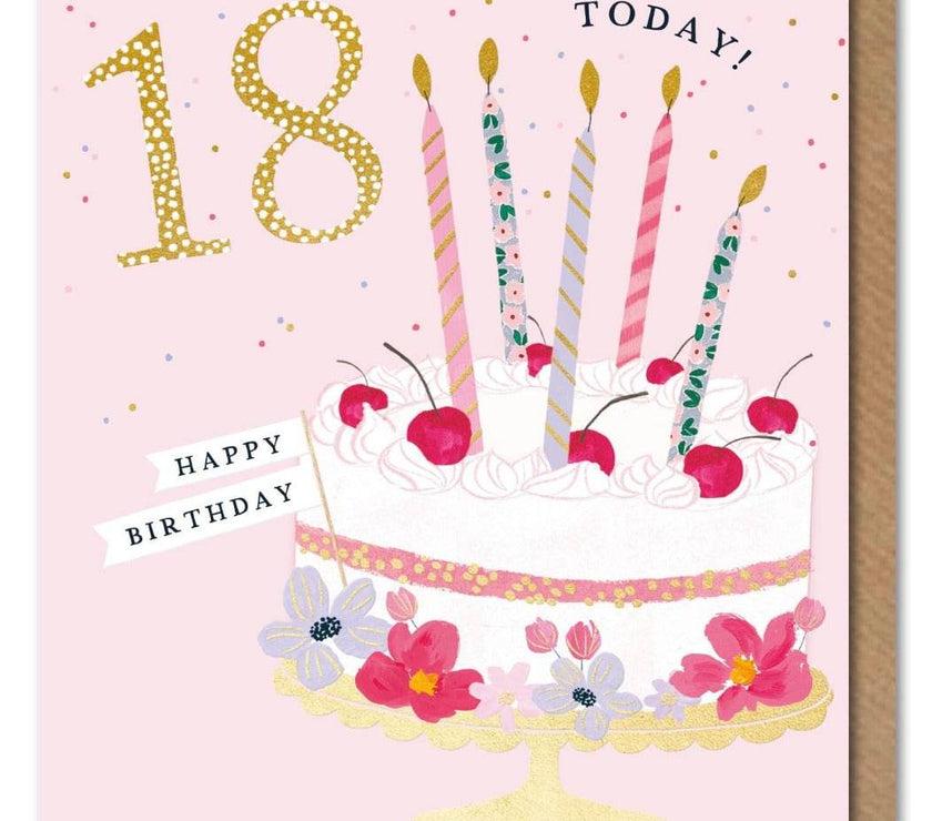 18th Pastel Birthday Card - House of Cards
