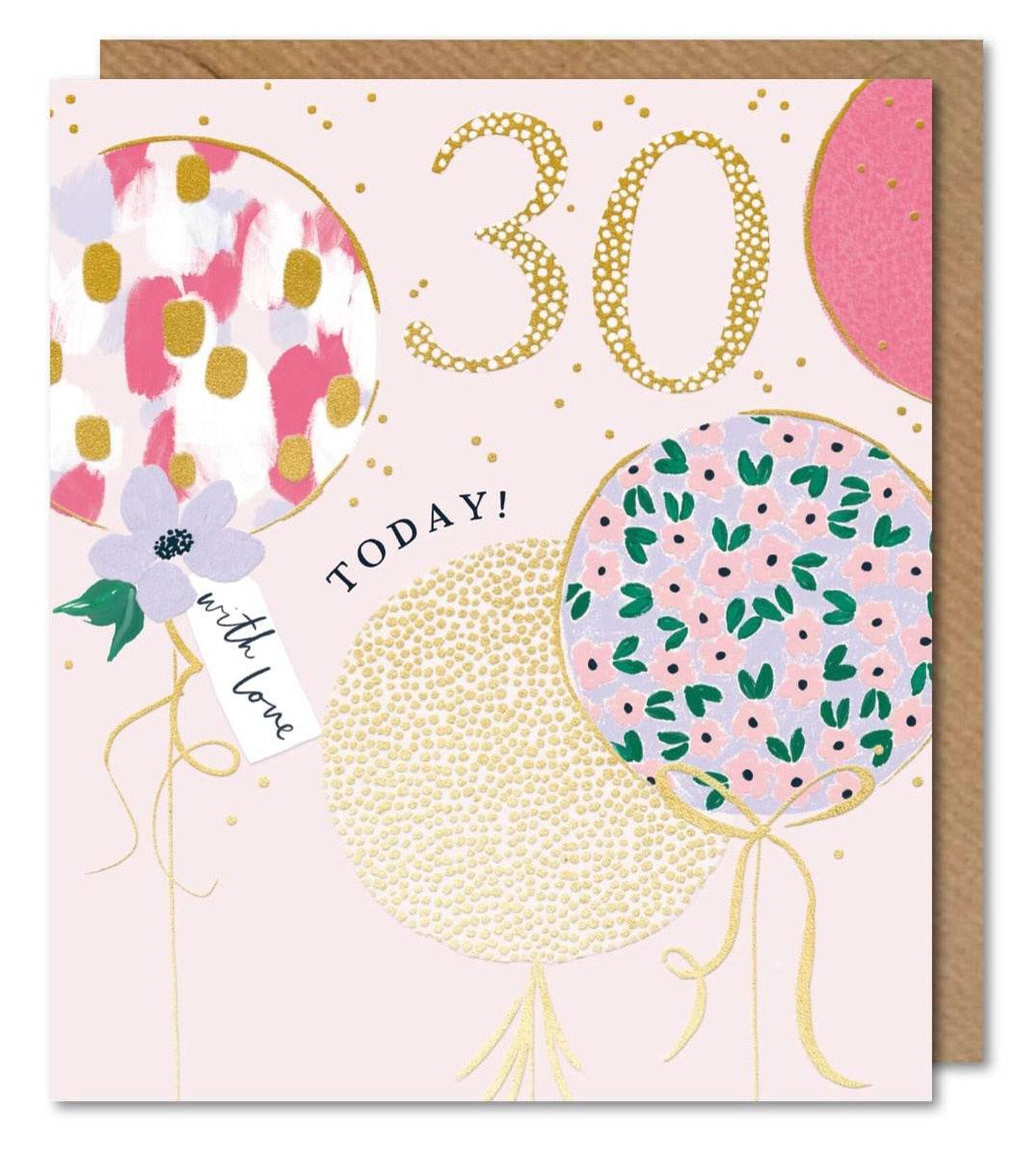 30th Pastel Birthday Card - House of Cards