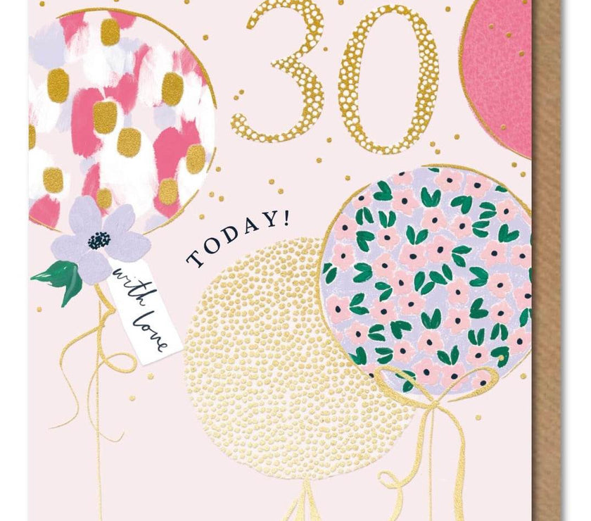 30th Pastel Birthday Card - House of Cards