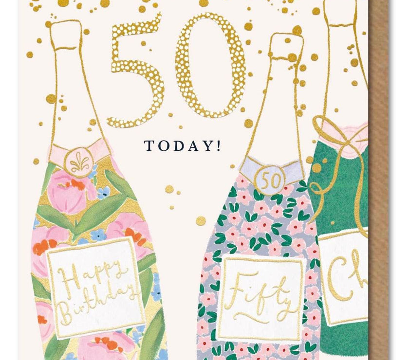 50th Pastel Birthday Card - House of Cards