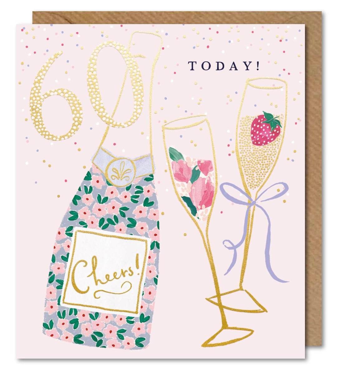 60th Pastel Birthday Card - House of Cards