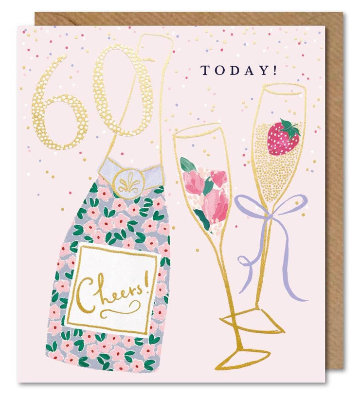60th Pastel Birthday Card - House of Cards